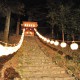 養老神社例祭　弓なりの石段（夜）